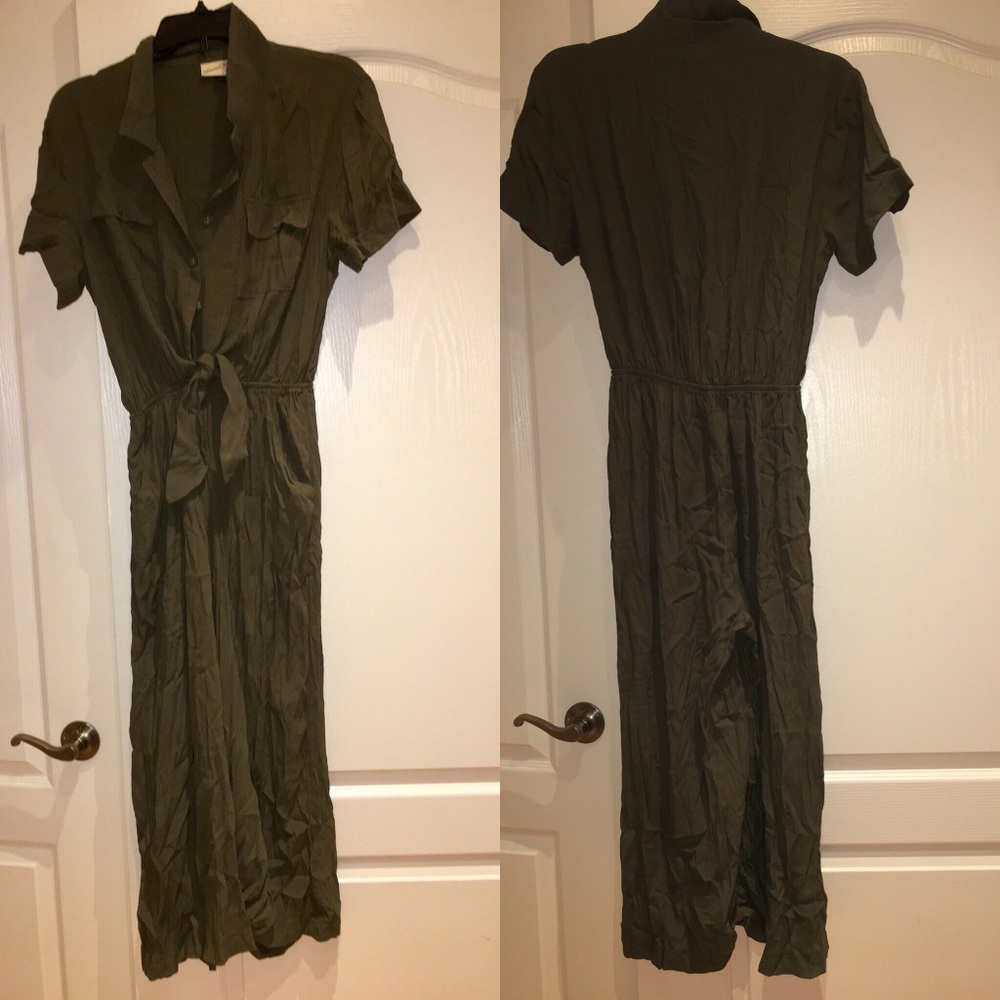 Size small army green maxi romper NWOT